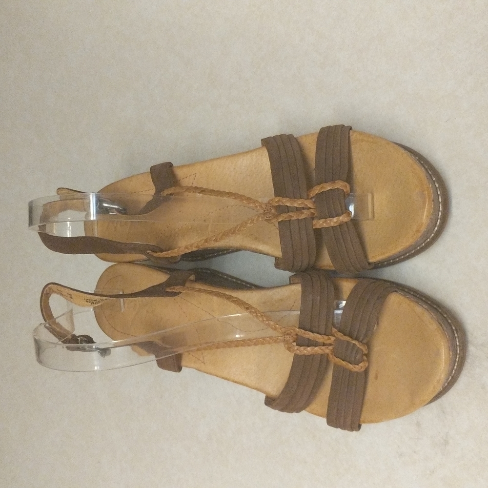 NAYA Nalisha brown Cork Platform Wedged Sandals 11